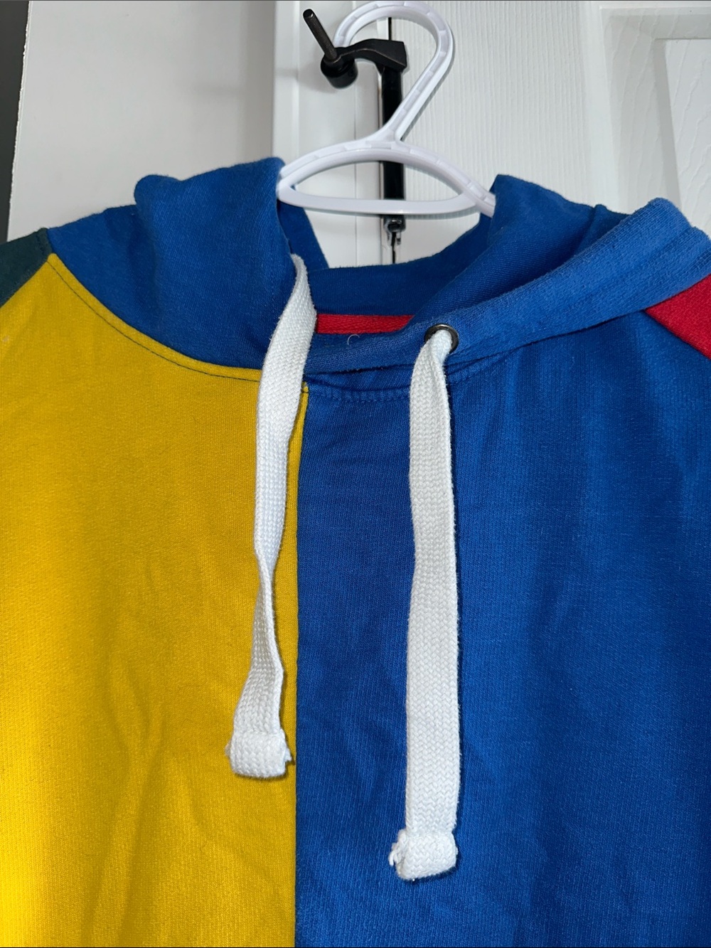 Men's Colorblock Hoodie Sweatshirt - Blue, Red, Yellow - Picture 2 of 6